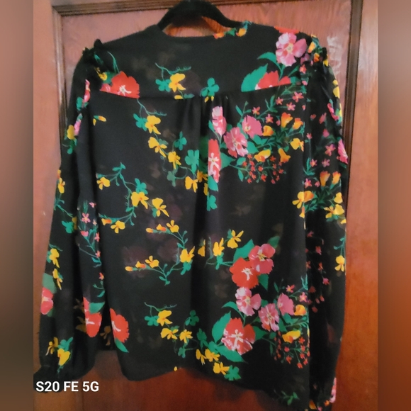 CAbi Black Floral Sheer Blouse - Picture 8 of 9